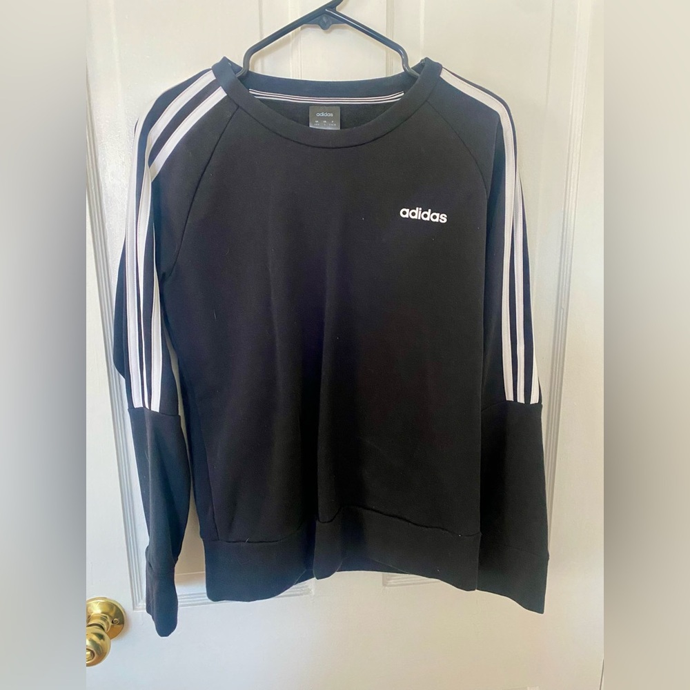 Adidas Women’s Black Crewneck Sweatshirt | Classic Logo | small